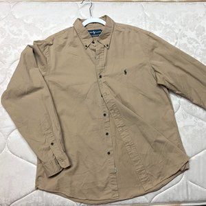 (Polo Ralph Lauren) Long Sleeve Oxford Shirt Mens - Custom Fit size XL